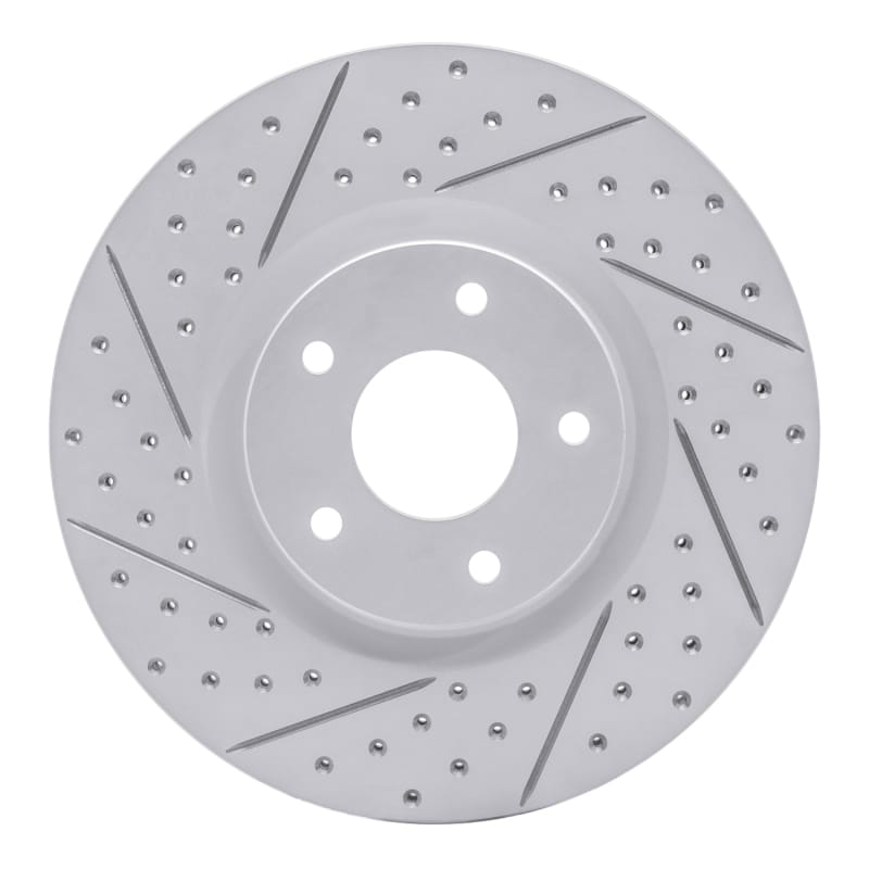 R1 Concepts — R1 07-17 Nissan Sentra Front Left Drilled & Slotted Geo-Carbon Rotor