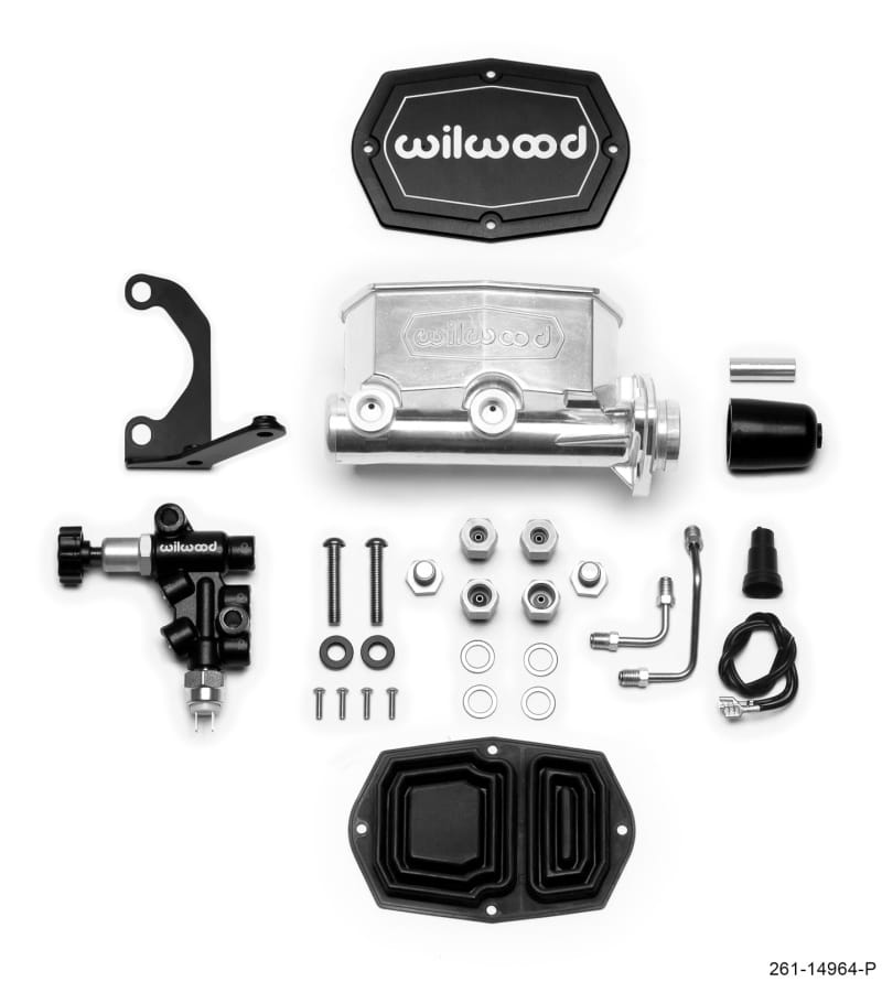 Wilwood — Wilwood Compact Tandem M/C - 1.12in Bore - w/Bracket and Valve - Ball Burnished
M/C,TANDEM KIT
