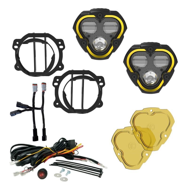 KC HiLiTES — KC HiLiTES FLEX ERA 3 Dual Mode SAE Fog Lights - 2-Light Master Kit for Jeep JK/JL/JT Plastic Bumper