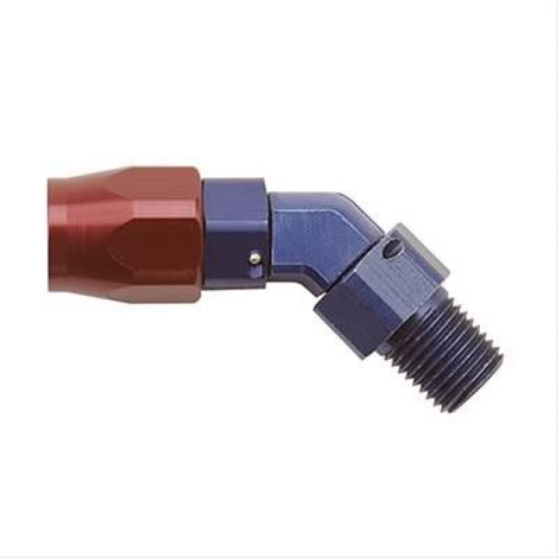Fragola — Fragola -10AN x 45 Degree Hose End x 3/4 NPT - Black