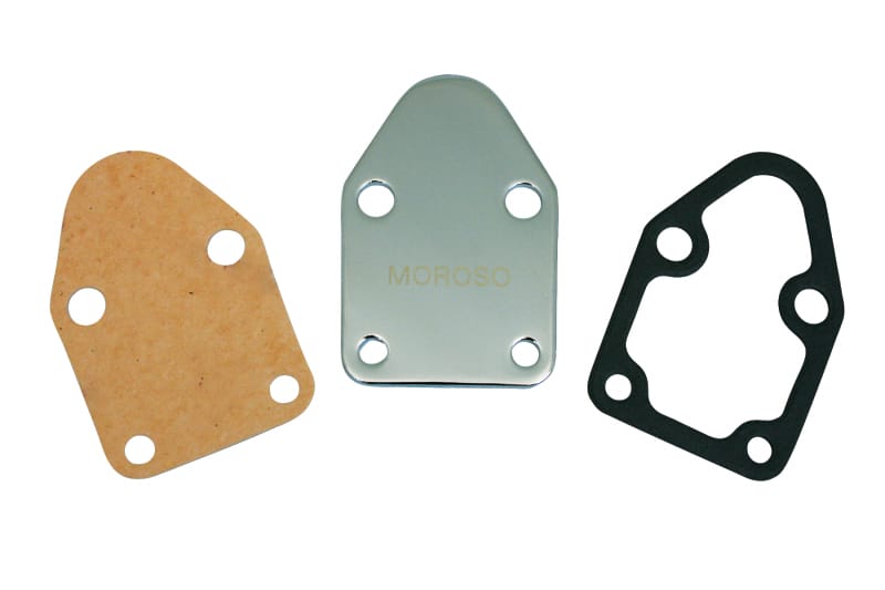 Moroso — Moroso Chevrolet Small Block Fuel Pump Block-Off Plate - Chrome Plated Steel