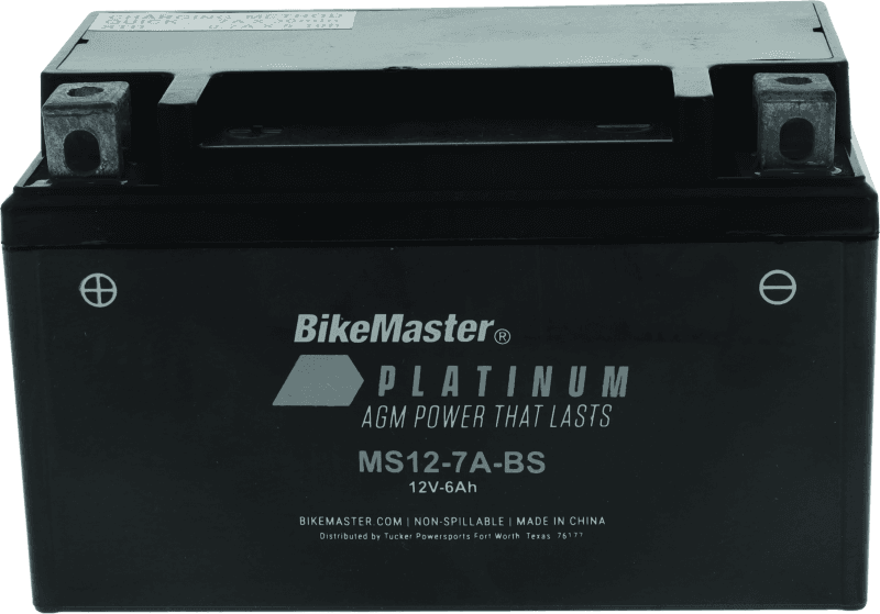 BikeMaster — MS12-7A-BS Battery, 12V Battery, 151mm L x 87mm W x 95mm H, 105 CCA