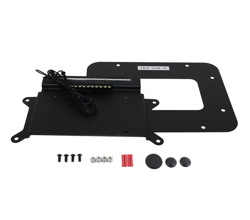Kentrol — Kentrol 07-18 Jeep Wrangler JK BackSide License Plate Mount with LEDs - Textured Black
