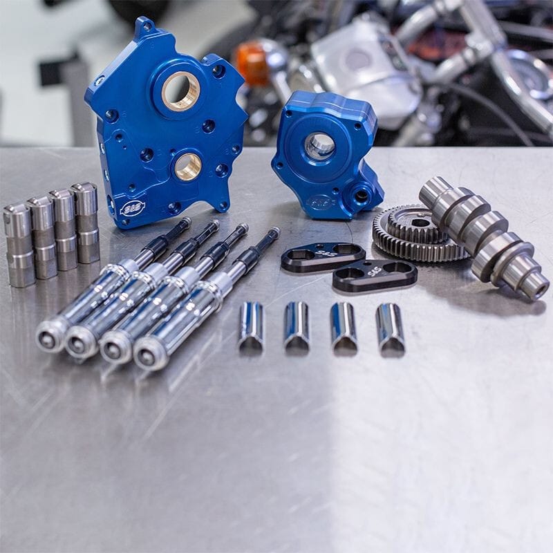 S&S Cycle — S&S Cycle 2017+ M8 Models Gear Drive 475G Cam Chest Kit w/ Chrm Pushrod Tubes - WC - Incl. VVT