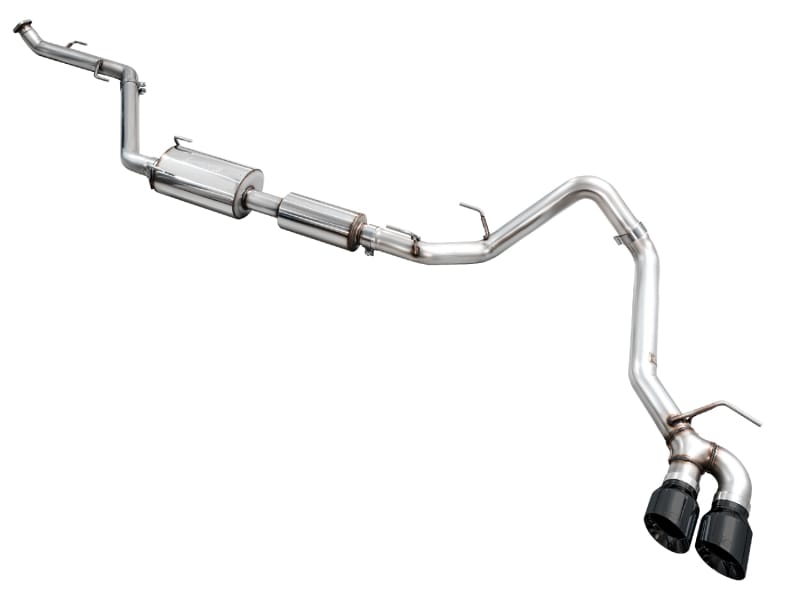 AWE Tuning — AWE Exhaust for 4th Gen Toyota Tacoma Dual Diamond Black Tips