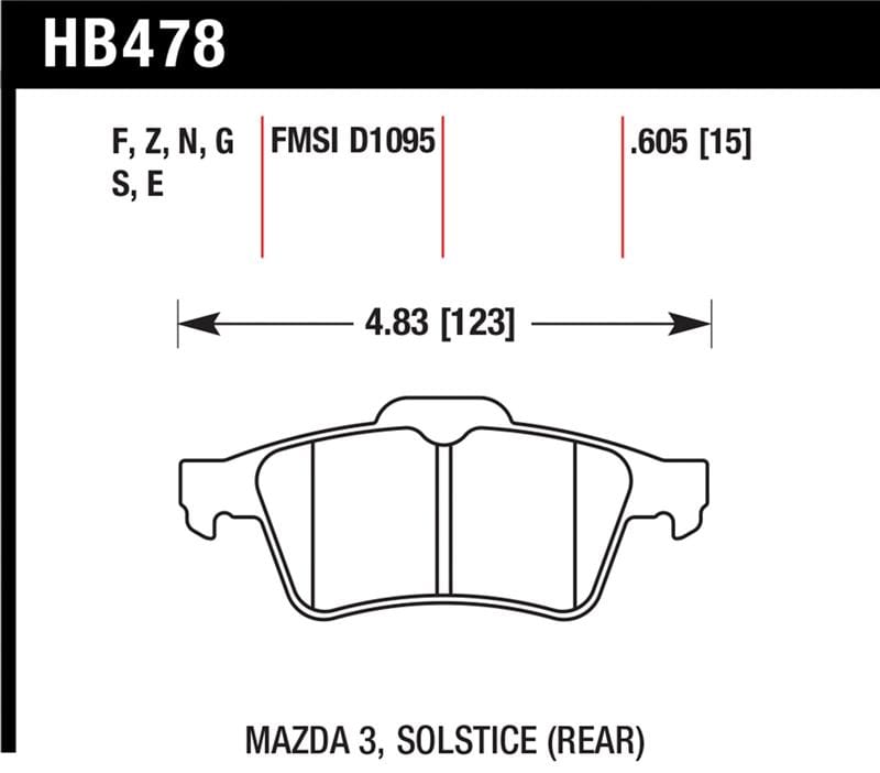 Hawk Performance — Hawk 13-14 Ford Focus ST / Mazda/ Volvo HPS Street Rear Brake Pads
Disc Brake Pad