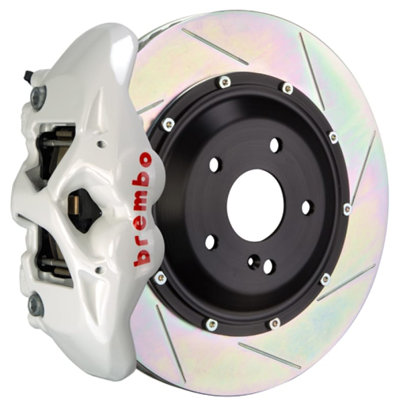Brembo — Brembo 07-13 X5 Rear GT BBK 4 Piston Cast 380x28 2pc Rotor Slotted Type1-White