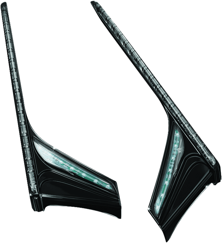 Kuryakyn — LED Saddlebag Accent Swoops Gloss Black Smoke Lens