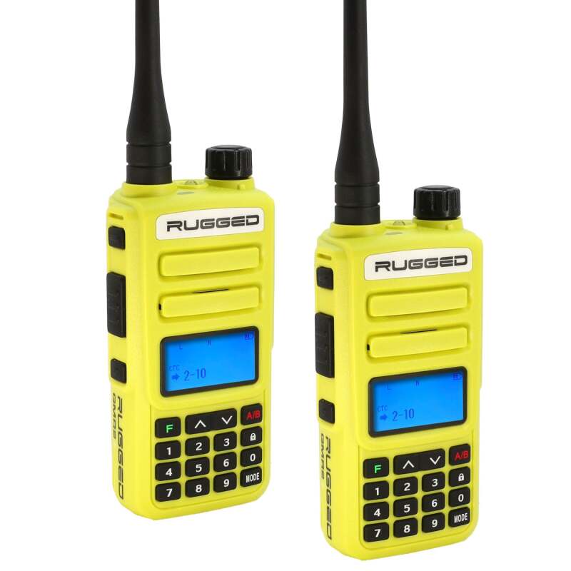 Rugged Radios — Rugged Radios 2 PACK - Rugged GMR2 PLUS - GMRS / FRS Two Way Handheld Radios Safety Yellow