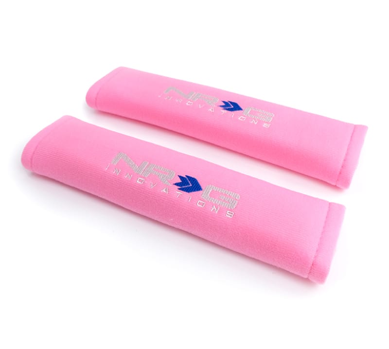 NRG — NRG Seat Belt Pads 2.7in (Wide) X 11in - Pink (2 Piece) Short