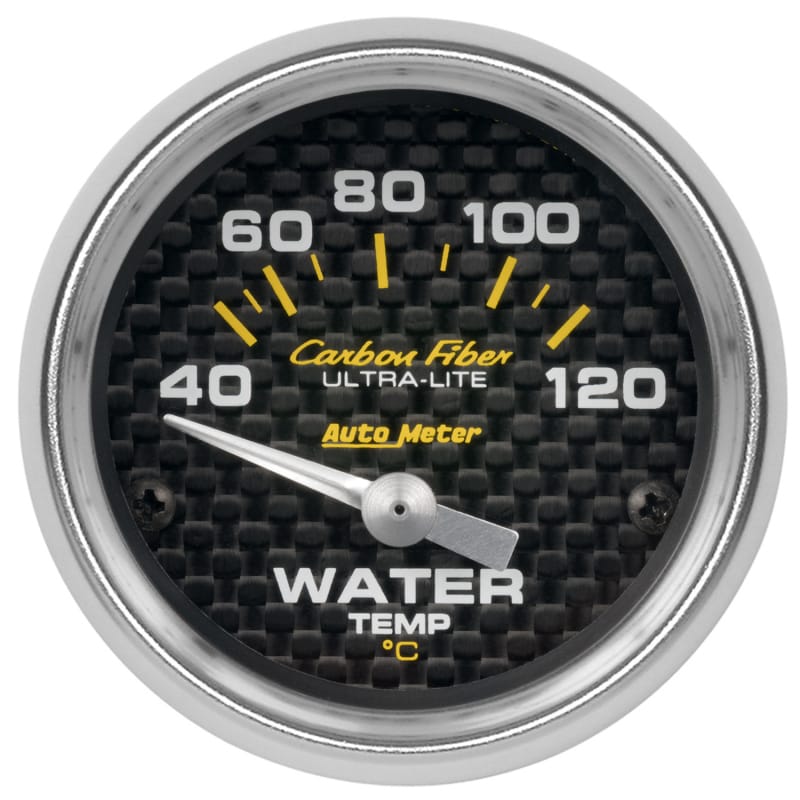 AutoMeter — Autometer Carbon Fiber 52mm 40-120 Deg C Electronic Water Temp Gauge
GA 2" WT 120C EL CF