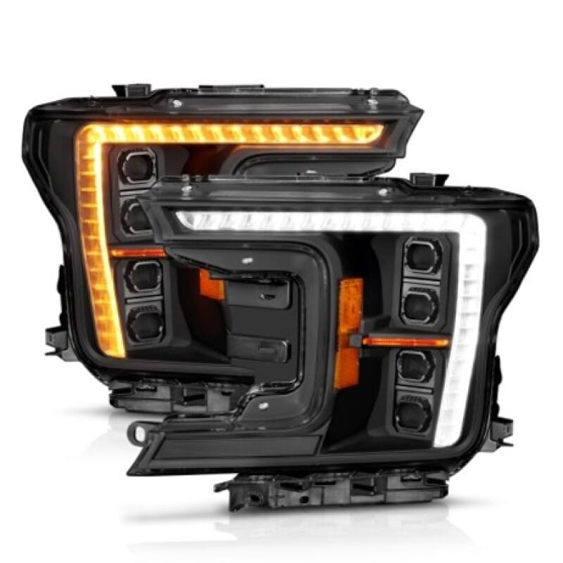 ANZO — ANZO 18-20 Ford F-150 (w/Factory Halogen) Z-Series Full LED Proj Headlights Init/SeqSig - Pair
