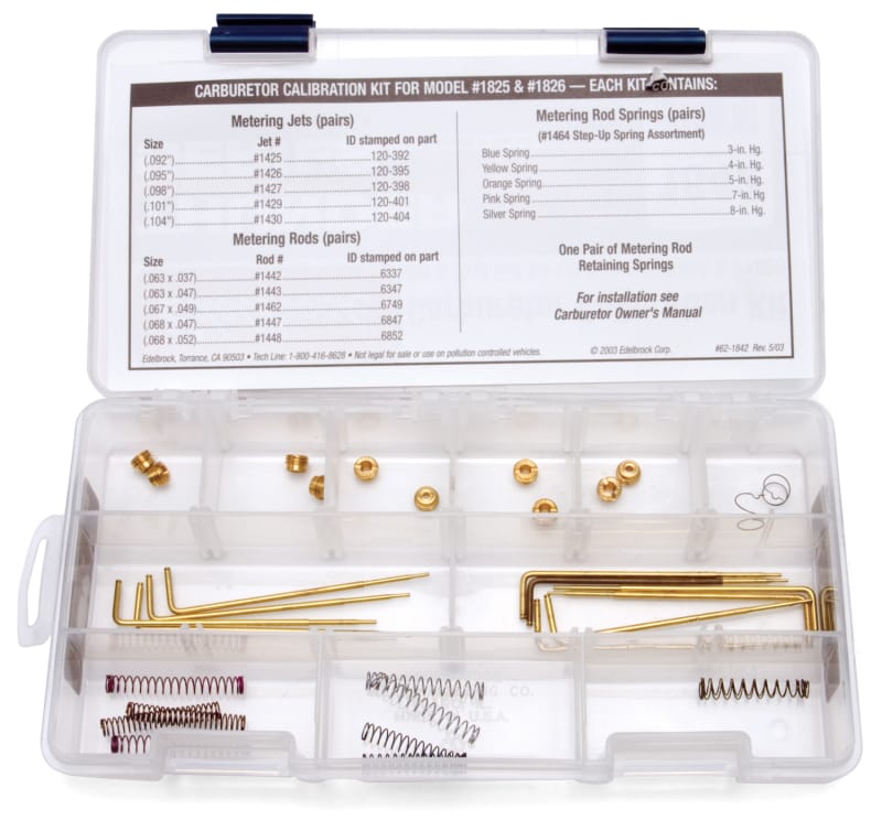 Edelbrock — Edelbrock Calibration Kit for 1825/1826
CARB COMPONENTS