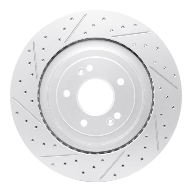 R1 Concepts — R1 19-22 Genesis G90 Rear Left Drilled & Slotted Geo-Carbon Rotor