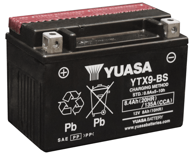 Yuasa Battery — Yuasa YTX9-BS Maintenance Free AGM 12-Volt Battery w/Bottle