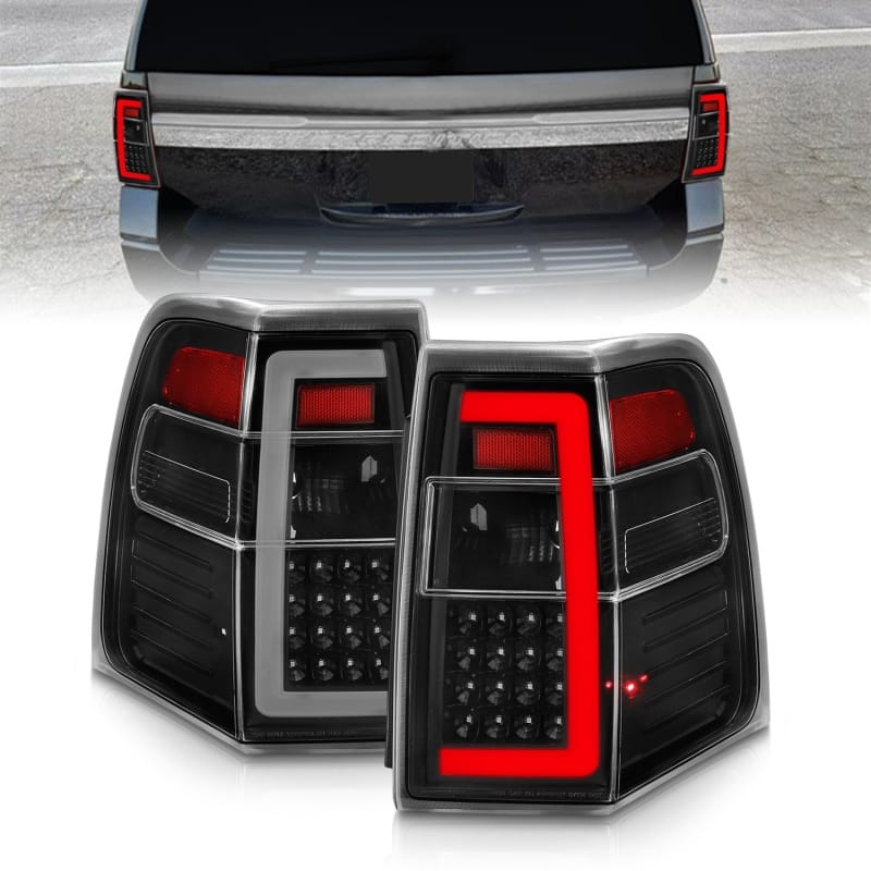 ANZO — ANZO 07-17 Ford Expedition LED Taillights w/ Light Bar Black Housing Clear Lens