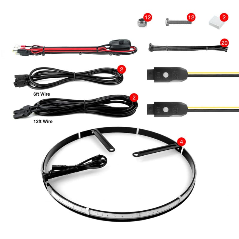 XKGLOW — XK Glow Wheel Ring Light Kit XKchrome App controlled w/ Turn Signal Function 4pc 15In
