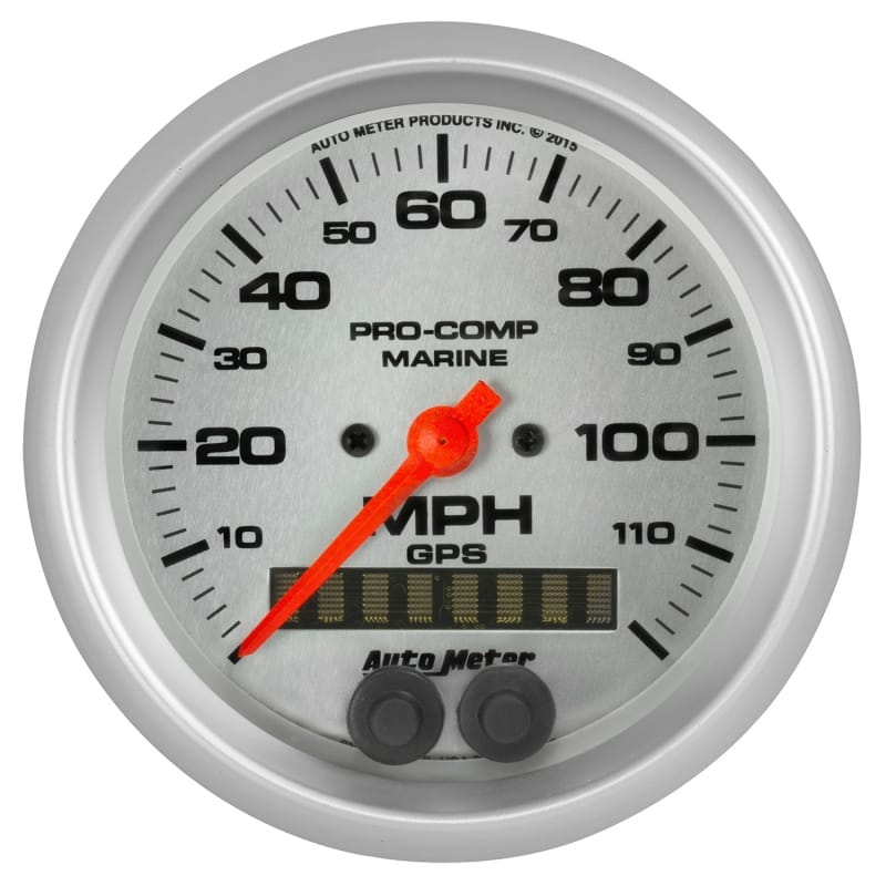AutoMeter — Autometer Marine Silver Ultra-Lite 3-3/8in 120MPH GPS Speedometer Gauge
3.4" SPD GPS 120 MS