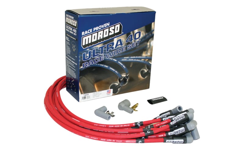 Moroso — Moroso Ford 351W Ignition Wire Set - Ultra 40 - Unsleeved - HEI - Red
