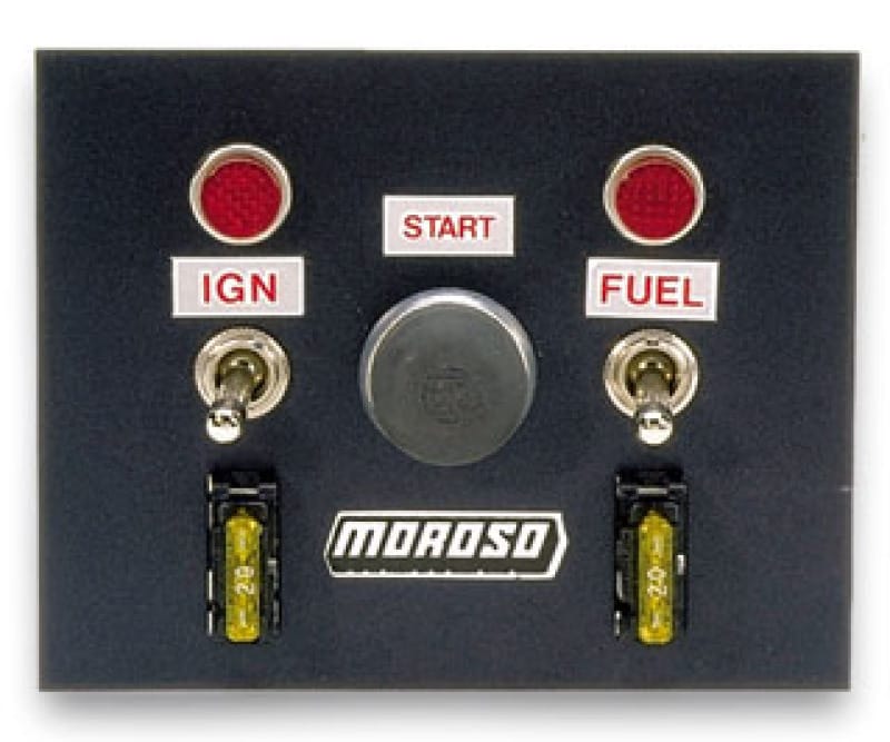 Moroso — Moroso Toggle Switch Panel - Oval Track - 4in x 5in - Two On/Off Switches