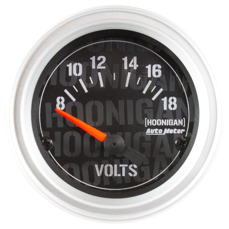 AutoMeter — Autometer Hoonigan 52mm 18 Volt Full Electronic Voltage Gauge
2" VOLTMETER, 8-18 V
