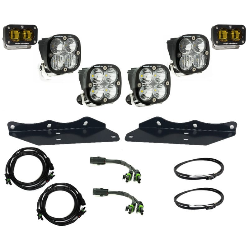 Baja Designs — Baja Designs 17-20 Ford F-150 Raptor S2 SAE Pro Fog Pocket Kit - Amber