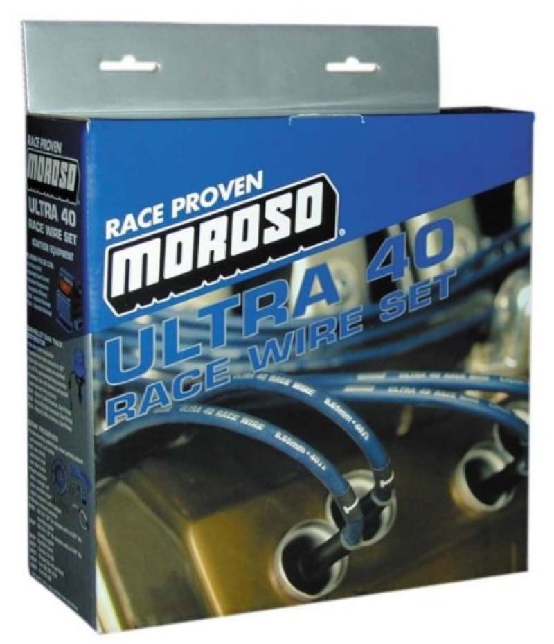 Moroso — Moroso Chevrolet Big Block Ignition Wire Set - Ultra 40 - Sleeved - HEI - Crab Cap - 90 Degree - Blk