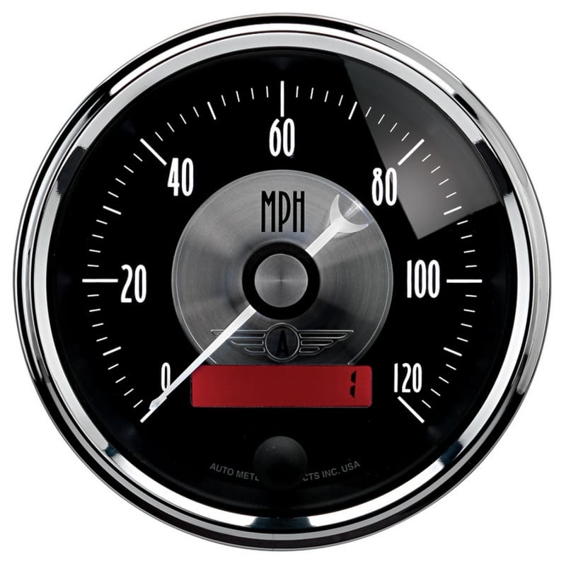 AutoMeter — Autometer Prestige Series Black 3-3/8in 120mph Electric Programmable Speedometer w/LCD Odometer
3-3/8" SPEEDO, 120 M