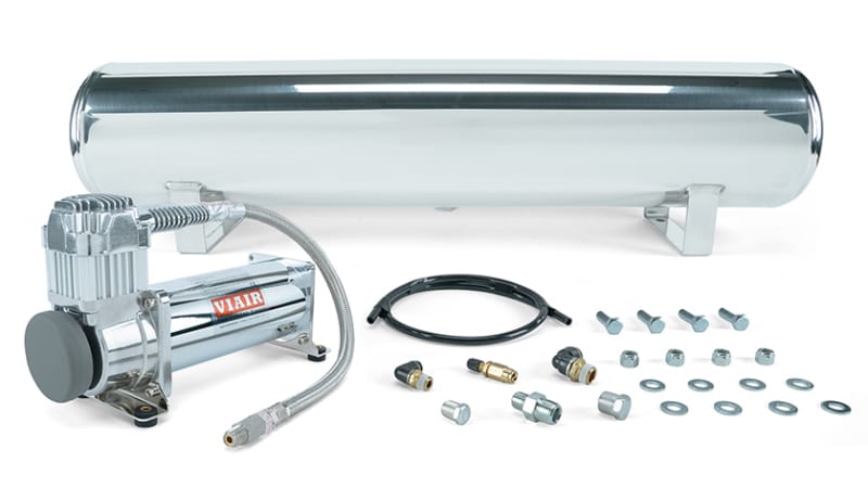 Air Lift — Air Lift 4 Gal. Polished Tank w/ Viair 444c Chrome Compressor (Incl. Fittings & Mounting Hardware)
Air Compressor Kit