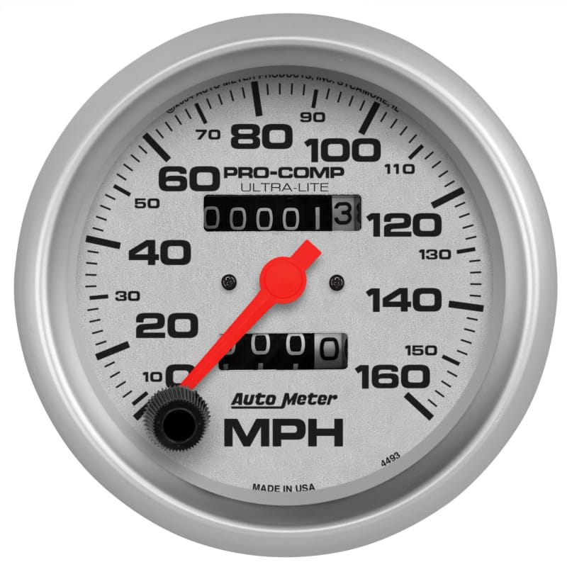 AutoMeter — Autometer Ultra-Lite 3-3/8 inch 160 MPH Mechanical In Dash Speedometer
3-3/8" SPEEDO, 160 M