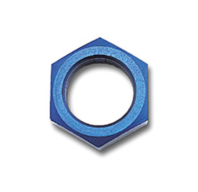 Russell — Russell Performance -6 AN Bulkhead Nuts 9/16in -18 Thread Size (Blue)