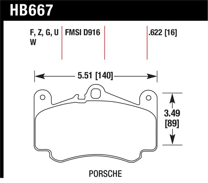 Hawk Performance — Hawk 02-05 Porsche 911 Carrera 4 Turbo Look/Carrera 4S Front HPS Street Brake Pads
Disc Brake Pad