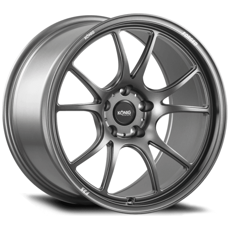 Konig — Konig Forged F3S 18X9.5 5X120 ET44 Satin Charcoal Knurled Bead