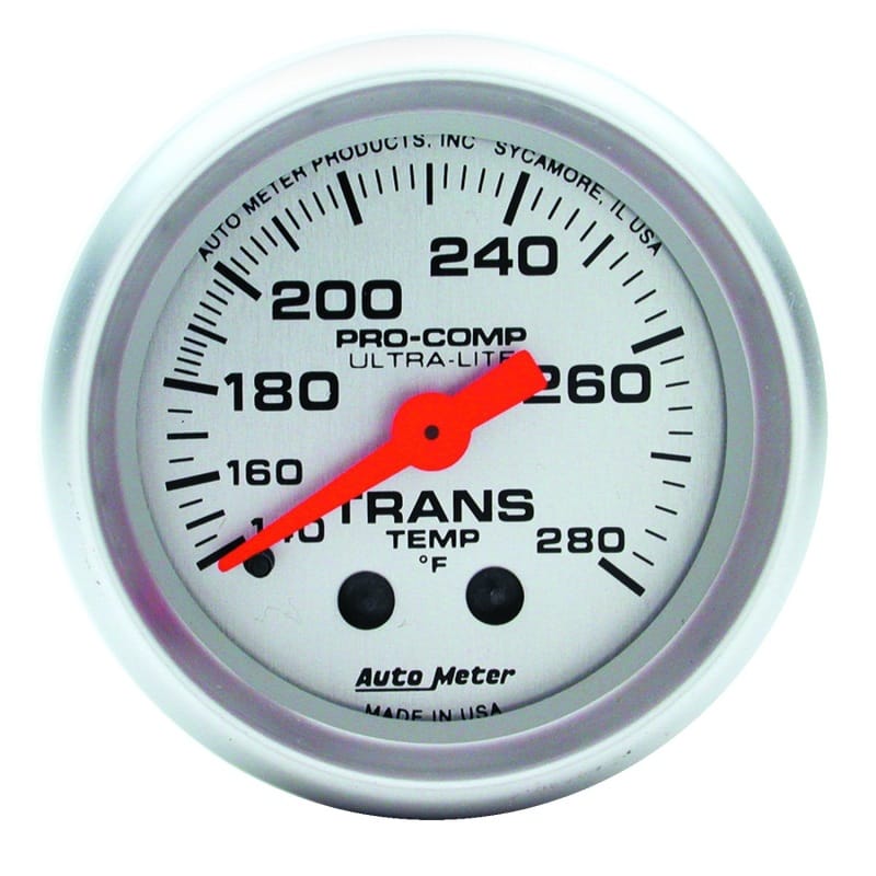 AutoMeter — Autometer Ultra-Lite 52mm 140-280 Deg F Mechanical Transmission Temp Gauge
2" TRANS TEMP, 140-2