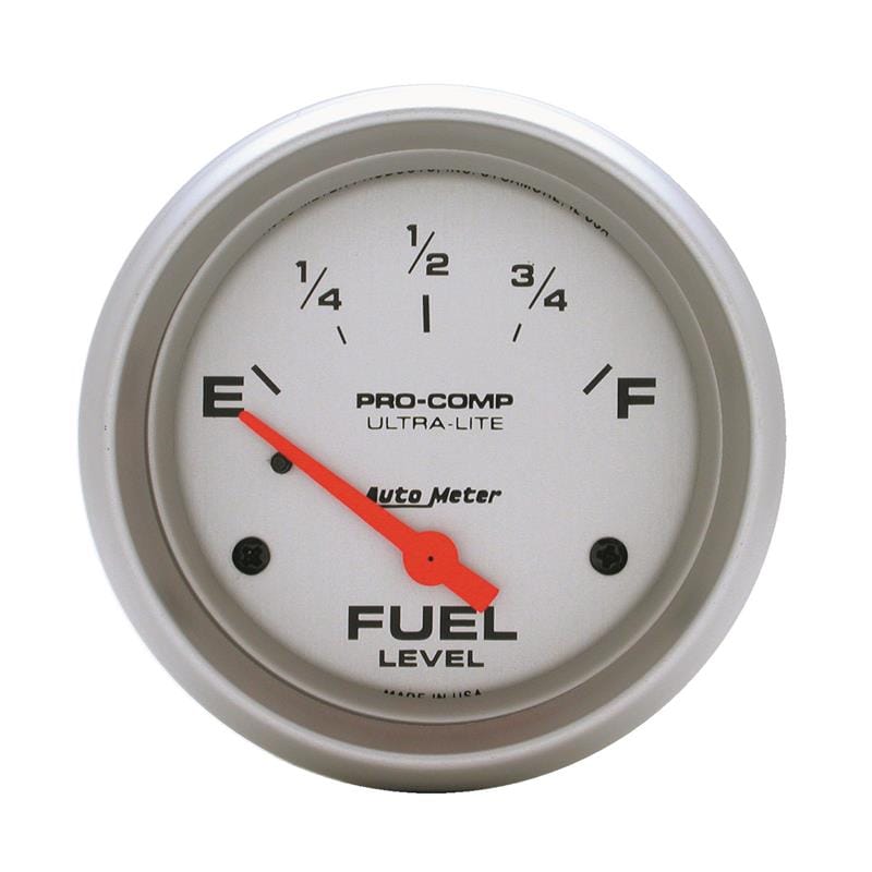 AutoMeter — AutoMeter Gauge Fuel Level 2-5/8in. 0 Ohm(e) to 30 Ohm(f) Elec Ultra-Lite
2-5/8" FUEL LEVEL, 0