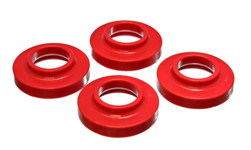 Energy Suspension — Energy Suspension 97-06 Jeep Wrangler TJ / 84-01 Cherokee Red Front or Rear Coil Lift Isolator Set
CoilSprngInsulator