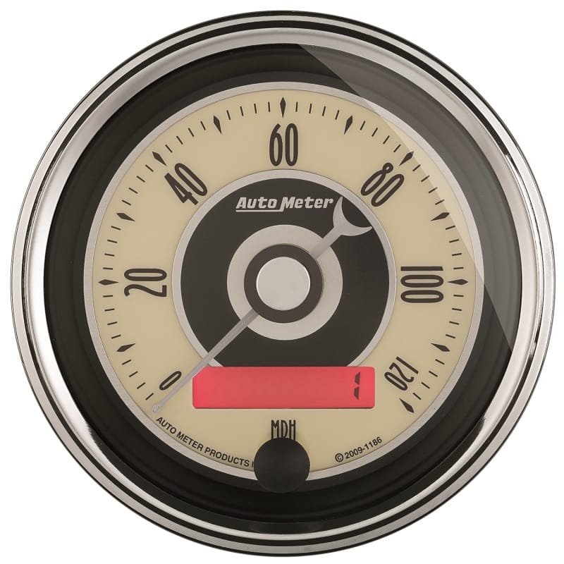 AutoMeter — AutoMeter Gauge Speedometer 3-3/8in. 120MPH Elec. Programmable Cruiser Ad
GA 3.4" SPD ELEC CAD
