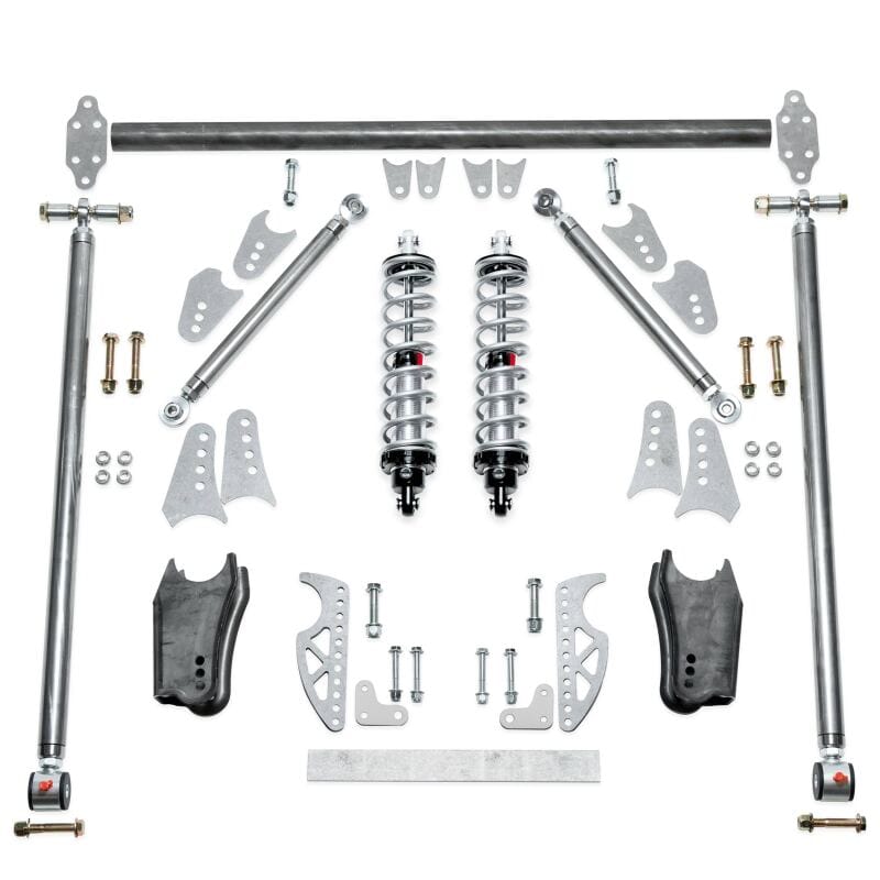 QA1 — QA1 HD Pro Rear Triangulated 4-Link Kit - Front Mount Single Adj Coilovers
Triangulated 4-Link