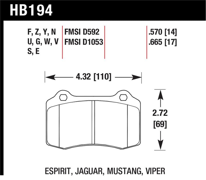 Hawk Performance — Hawk 2010 Camaro SS HT-14 Race Rear Brake Pads
Disc Brake Pad