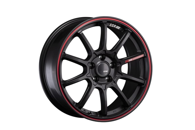 SSR — SSR GTV05 4x100 15x5.0 Offset 45 Flat Black w/ Red Line
