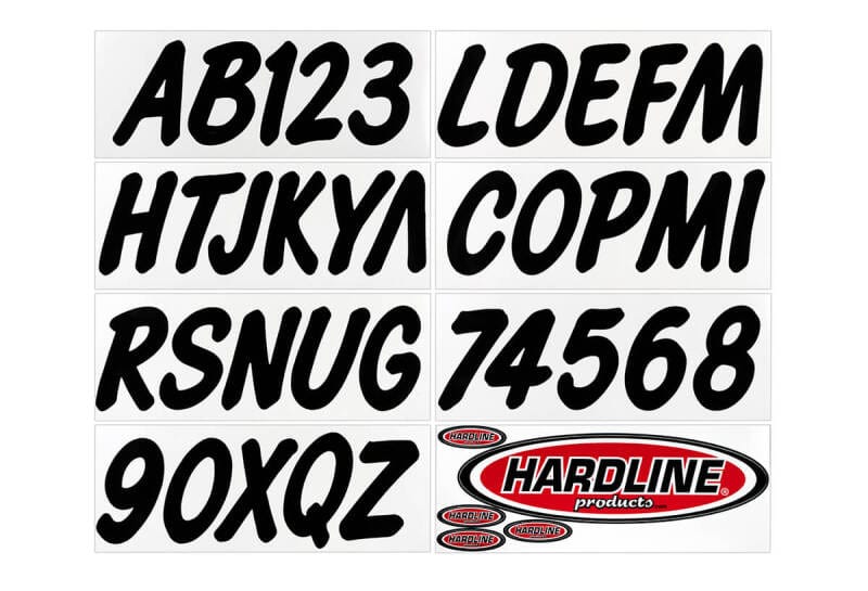 Hardline — Hardline Boat Lettering Registration Kit 3 in. - 400 Black Solid