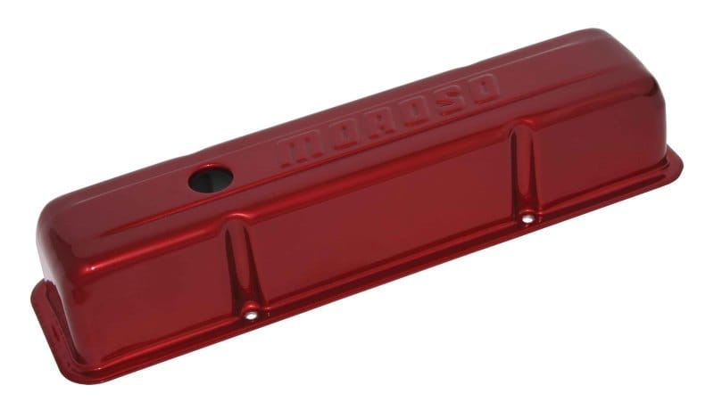 Moroso — Moroso Chevrolet Small Block Valve Cover - Red Powder Coat - Single