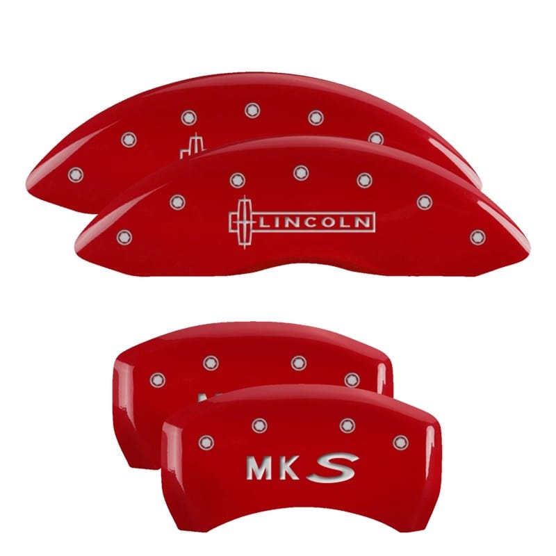 MGP — MGP 4 Caliper Covers Engraved Front Lincoln Engraved Rear MKS Red finish silver ch
Caliper Covers