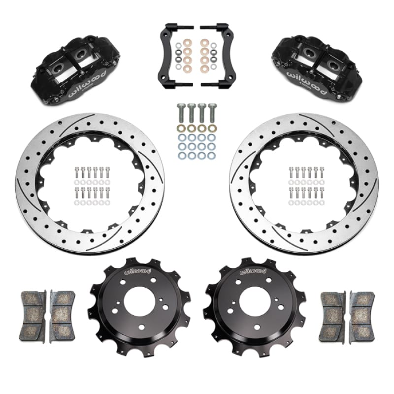 Wilwood — Wilwood 89-02 Nissan Skyline Superlite 4R Rear BBK w/ 13.50in Diameter D/S Rotor - Black