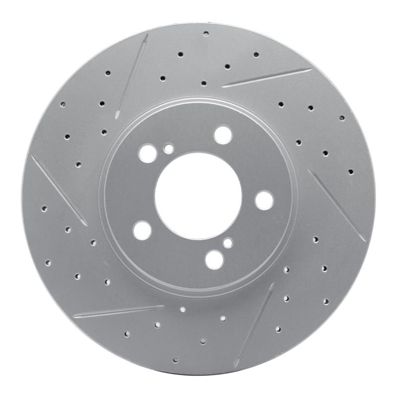 R1 Concepts — R1 93-07 Ford Thunderbird Front Left Drilled & Slotted Geo-Carbon Rotor