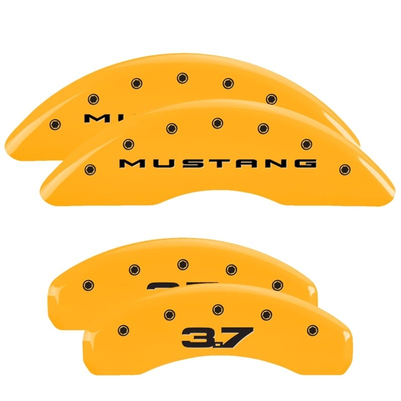 MGP — MGP 4 Caliper Covers Engraved Front 2015/Mustang Engraved Rear 2015/37 Yellow finish black ch
Caliper Covers