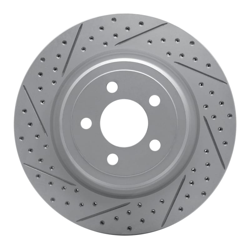 R1 Concepts — R1 06-23 Dodge Charger Rear Left Drilled & Slotted Geo-Carbon Rotor