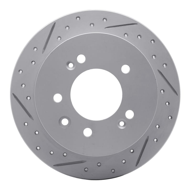 R1 Concepts — R1 07-10 Hyundai Elantra Rear Left Drilled & Slotted Geo-Carbon Rotor