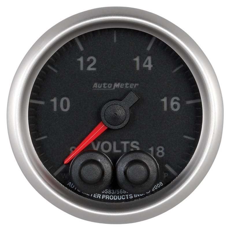 AutoMeter — Autometer Elite 52.4mm Peak & Warn w/ Electronic Control 8-18 Volt Voltmeter
GA 2" VOLT 18V ELITE