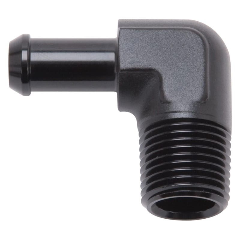 Edelbrock — Edelbrock Hose End 90-Deg 1/2In NPT to 3/8In Barb Black Anodize
KIT PARTS